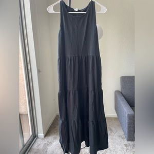 J Crew Women's Black Tiered Maxi Dress
